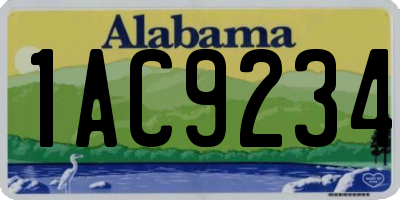 AL license plate 1AC9234