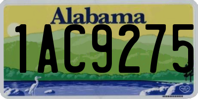 AL license plate 1AC9275