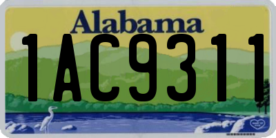 AL license plate 1AC9311