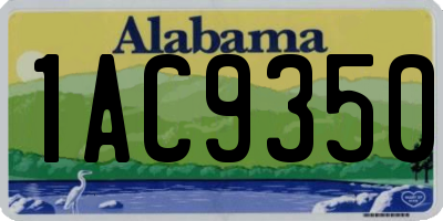 AL license plate 1AC9350