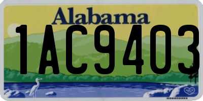 AL license plate 1AC9403