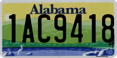 AL license plate 1AC9418