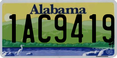 AL license plate 1AC9419