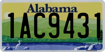 AL license plate 1AC9431