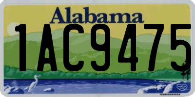 AL license plate 1AC9475