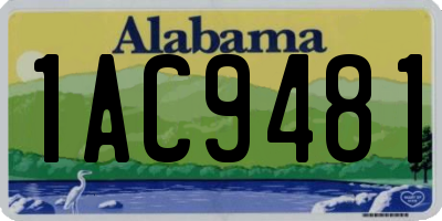 AL license plate 1AC9481