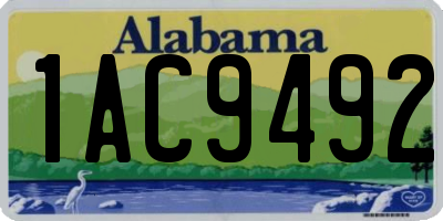 AL license plate 1AC9492