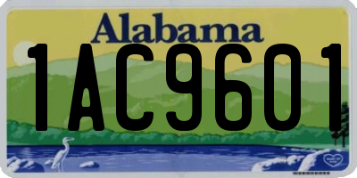 AL license plate 1AC9601