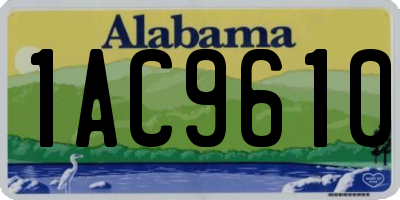 AL license plate 1AC9610