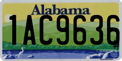 AL license plate 1AC9636