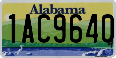 AL license plate 1AC9640