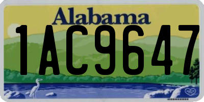 AL license plate 1AC9647