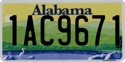 AL license plate 1AC9671