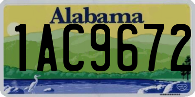 AL license plate 1AC9672