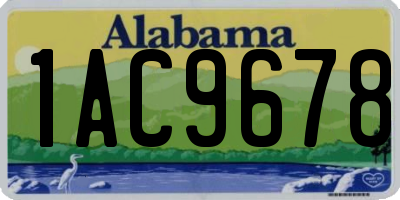 AL license plate 1AC9678