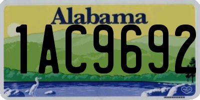 AL license plate 1AC9692