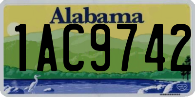 AL license plate 1AC9742