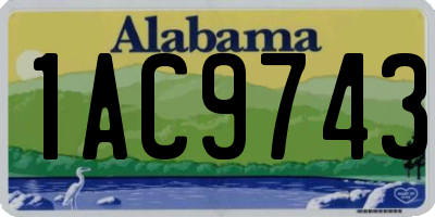 AL license plate 1AC9743
