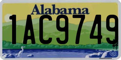 AL license plate 1AC9749