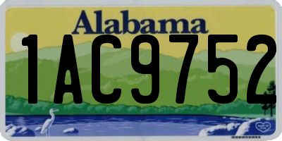 AL license plate 1AC9752