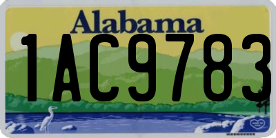 AL license plate 1AC9783