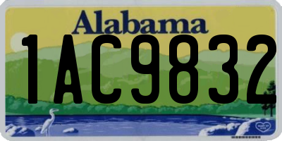 AL license plate 1AC9832