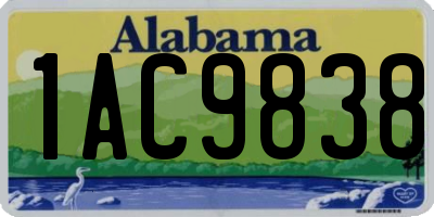 AL license plate 1AC9838