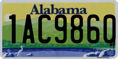 AL license plate 1AC9860