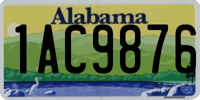AL license plate 1AC9876