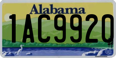 AL license plate 1AC9920