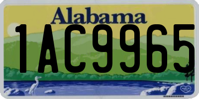 AL license plate 1AC9965