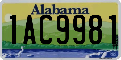 AL license plate 1AC9981
