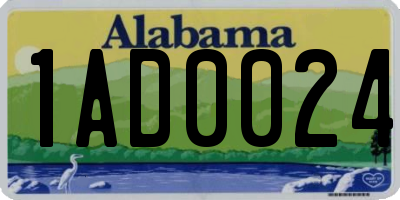 AL license plate 1AD0024