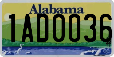 AL license plate 1AD0036
