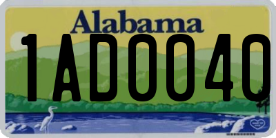 AL license plate 1AD0040