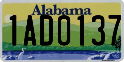 AL license plate 1AD0137