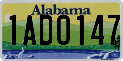 AL license plate 1AD0147