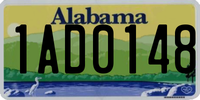 AL license plate 1AD0148