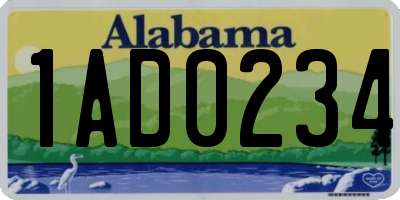AL license plate 1AD0234