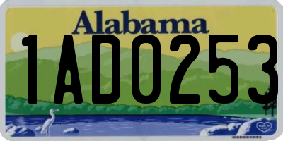 AL license plate 1AD0253