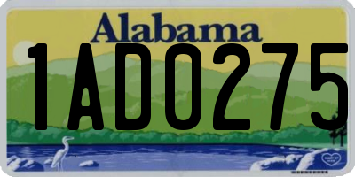 AL license plate 1AD0275