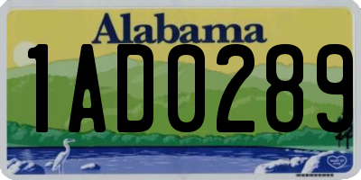 AL license plate 1AD0289
