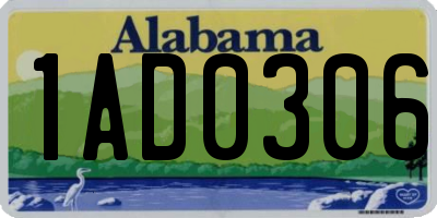 AL license plate 1AD0306