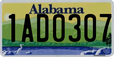 AL license plate 1AD0307