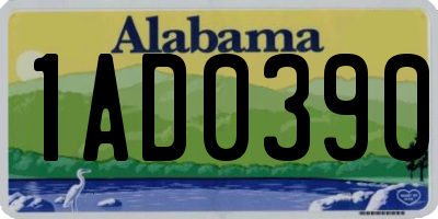 AL license plate 1AD0390