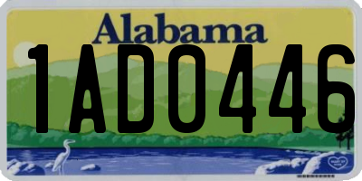 AL license plate 1AD0446
