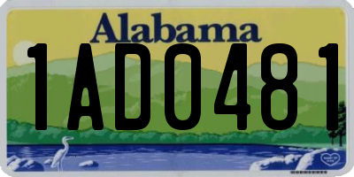AL license plate 1AD0481