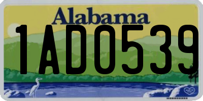 AL license plate 1AD0539