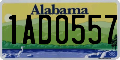 AL license plate 1AD0557
