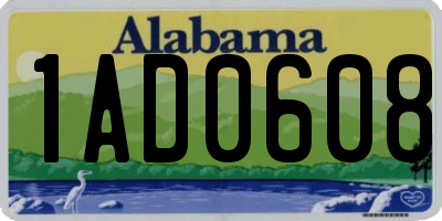 AL license plate 1AD0608